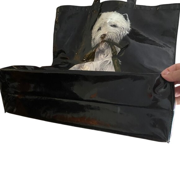Harrods dog tote bag Knightsbridge vintage, black,  Westie dog - Picture 12 of 13